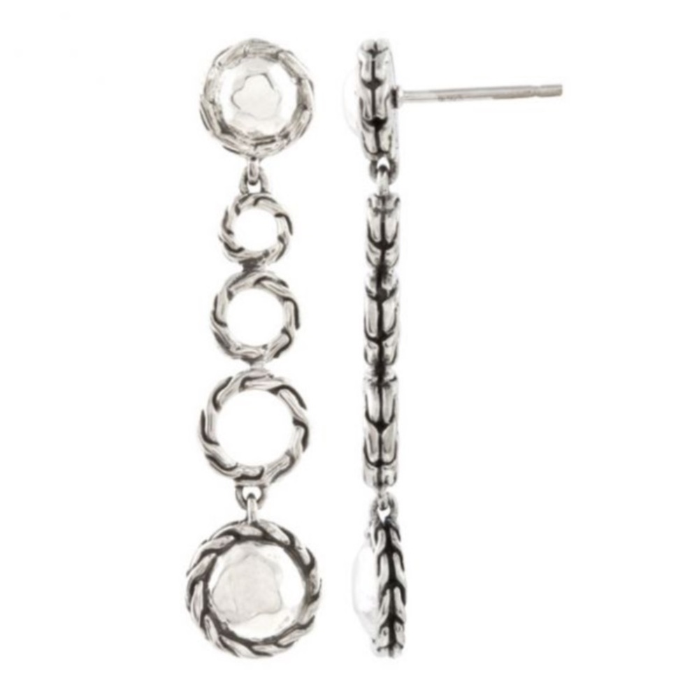 JOHN HARDY Palu Sterling Silver Round Drop Earrings - Picture 6 of 8